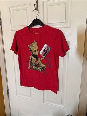 NFINITY Red Kids Groot Graphic Tee with Cassette Art